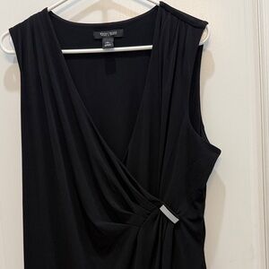 White House Black Market Black Draped Mini Dress